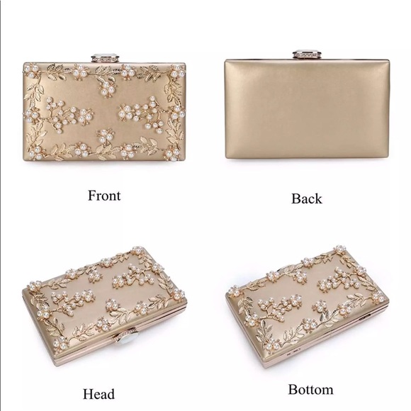 Chichitop pearl beaded evening clutch bridal wedd - Picture 7 of 8